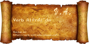 Verb Alfréda névjegykártya
